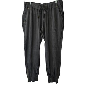 Converse One Star Black Jogger Pants Drawstring Waist Zip Ankles Women's Medium‎